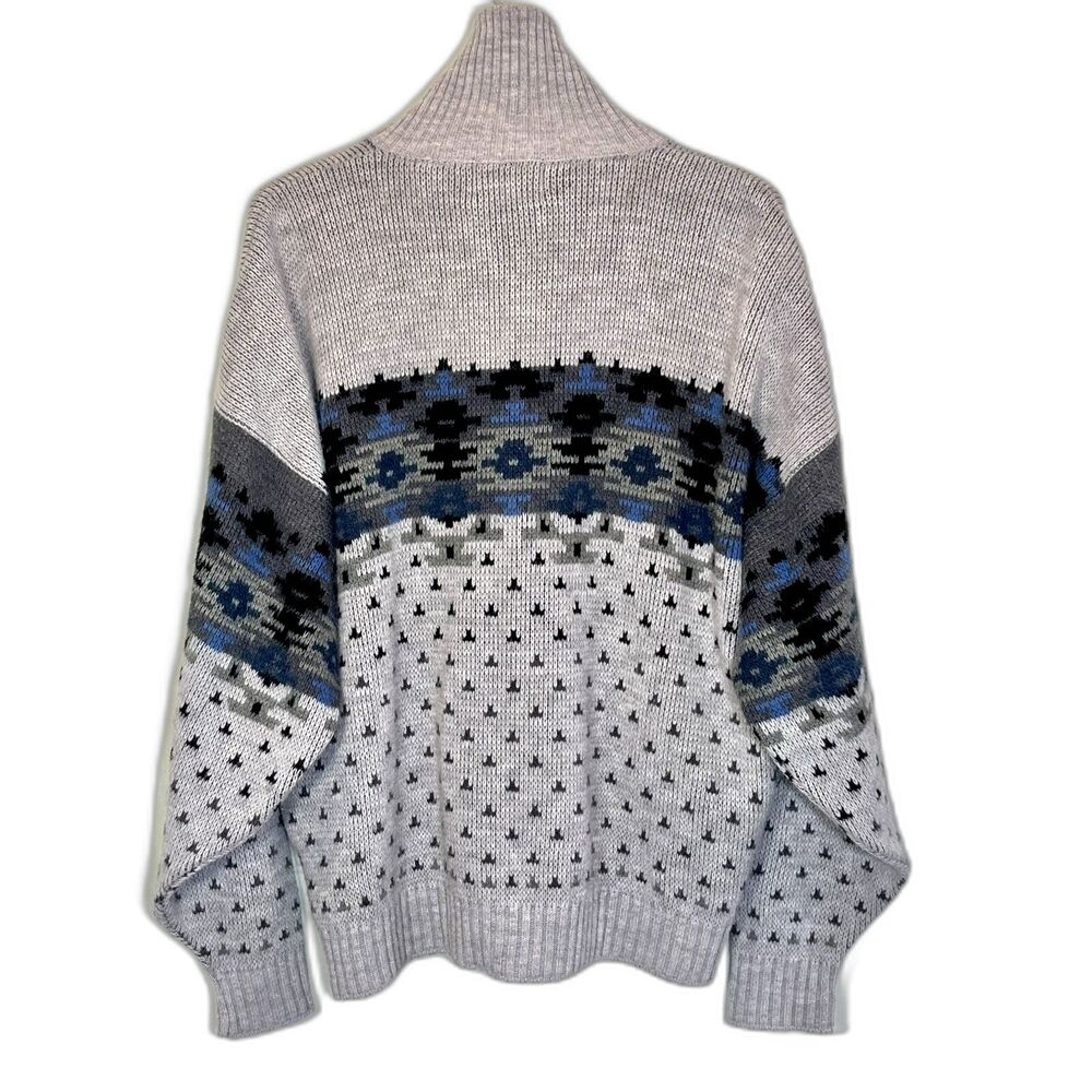 Women’s Southwest Aztec Size 2X Gray Cardigan Zip Sweater Pockets USA - Picture 3 of 3